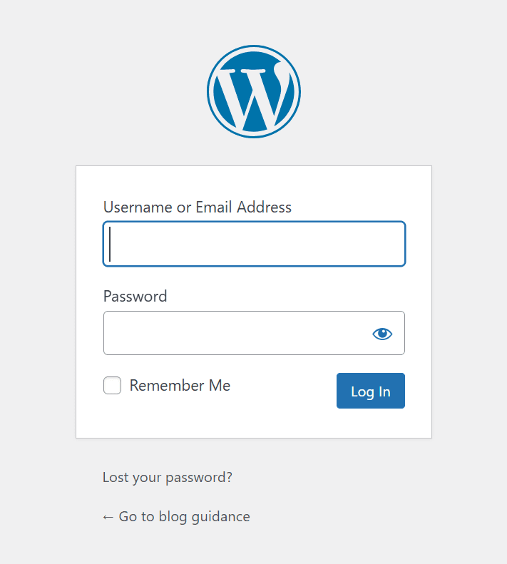 login to wordpress