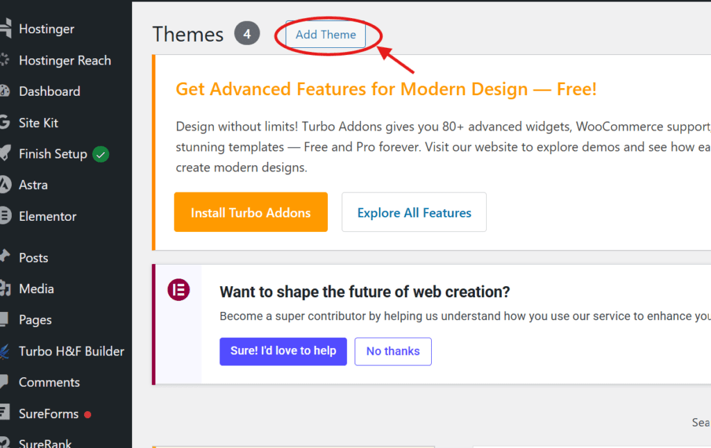 add theme in wordpress