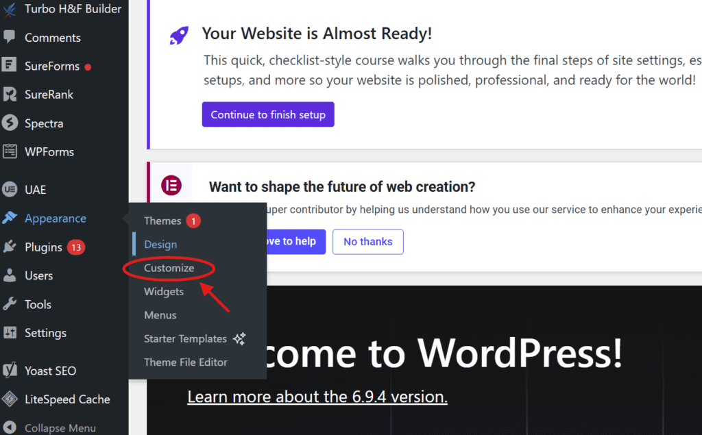 how to customize theme in wordpress step by step